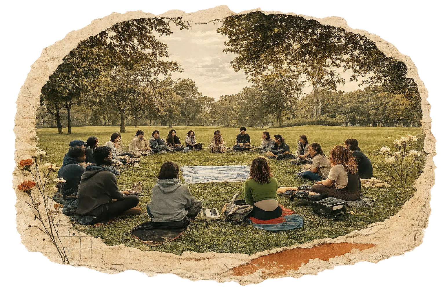 Personas participando en talleres